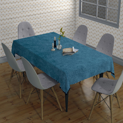 Sunrise Solid 4 Seater Table Cover(Firozi, Polyester)