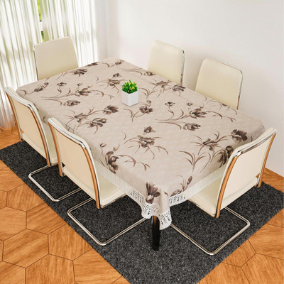 KUBER INDUSTRIES Self Design 6 Seater Table Cover(Brown, PVC)