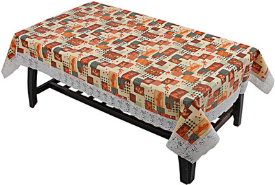 Dakshya Industries Printed 4 Seater Table Cover(Beige, PVC)