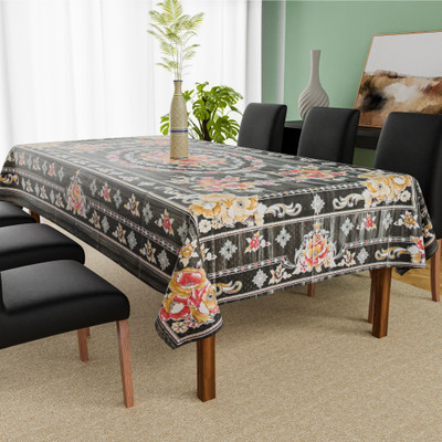 KUBER INDUSTRIES PVC 6 Seater Self Design Table Cover(Grey)