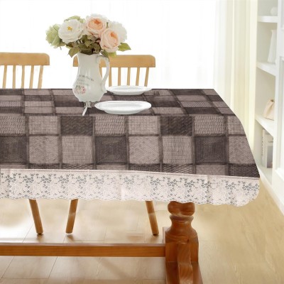 Casanest Checkered 10 Seater Table Cover(Grey, Plastic)