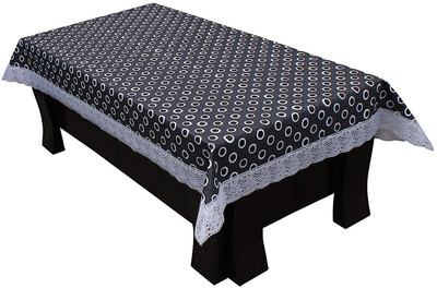 BHARAT RETAIL INC PVC 2 Seater Printed Table Cover(Black)