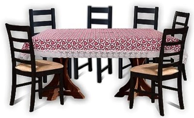 RMDecor Floral, Printed 6 Seater Table Cover(Pink, PVC, Satin)