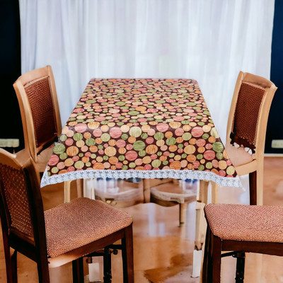 Mopak Decor Polyester 6 Seater Embroidered Table Cover(Brown, Pack of 2)