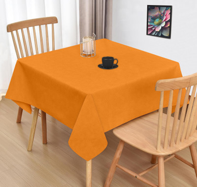 Oasis Hometex Cotton 2 Seater Solid Table Cover(Orange)