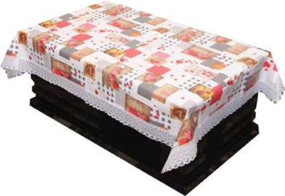 WIN WORLD Floral 6 Seater Table Cover(Red, PVC)