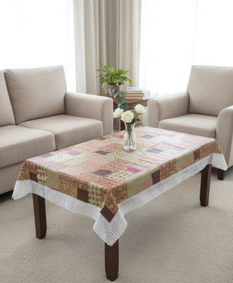 Keoti PVC 6 Seater Printed Table Cover(Orange)