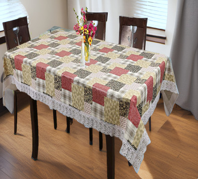 REVEXO Solid 4 Seater Table Cover(Multicolor, Polyester)