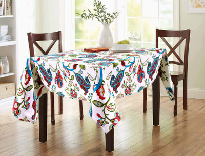 RajoDyana Cotton 8 Seater Self Design Table Cover(Multicolor)
