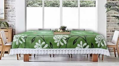 FALAK Floral 4 Seater Table Cover(Green, PVC)