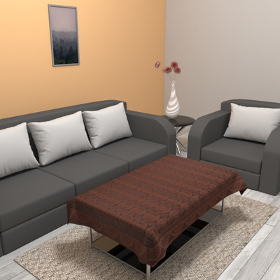 CASA FURNISHING Polyester 2 Seater Printed Table Cover(Brown)