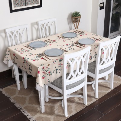 HOUSE OF QUIRK Self Design 4 Seater Table Cover(Beige, Polyester)