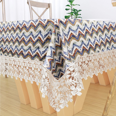 MONKDECOR Printed 6 Seater Table Cover(Green, Polyester)