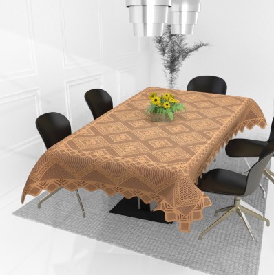 Bigger Fish Floral 8 Seater Table Cover(Gold, Cotton)