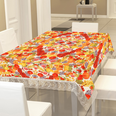 E-Retailer Printed 6 Seater Table Cover(Multicolor, PVC)