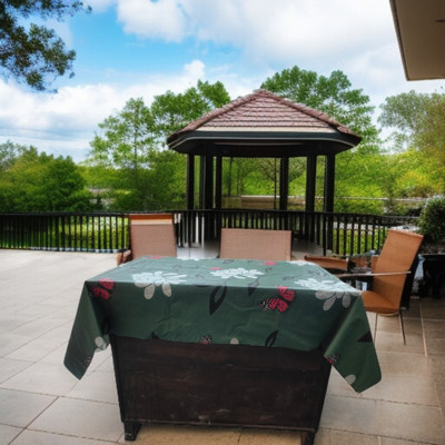 Mopak Décor Printed 4 Seater Table Cover(Green, Polyester)