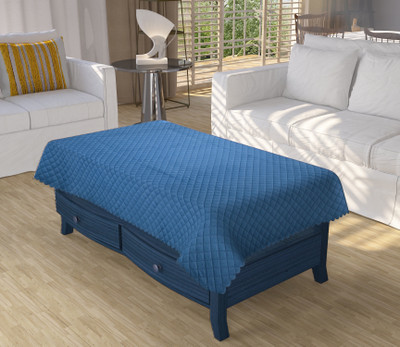 Bigger fish Velvet 4 Seater Checkered Table Cover(Blue)