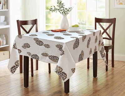 RajoDyana Cotton 6 Seater Printed Table Cover(Beige)