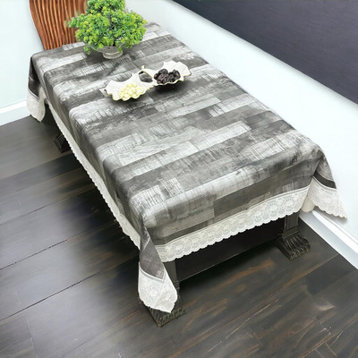 Casanest Checkered 8 Seater Table Cover(Grey, PVC)
