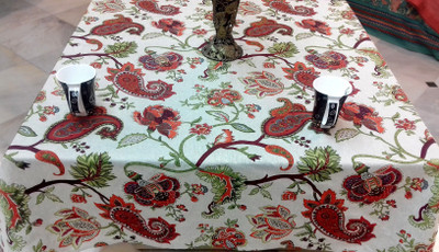 RajoDyana Cotton 4 Seater Paisley Table Cover(Multicolor)
