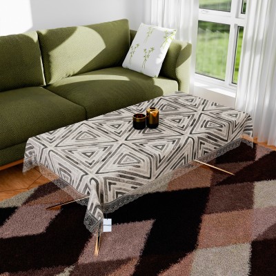 HOMESTIC Geometric 4 Seater Table Cover(Gray, PVC)