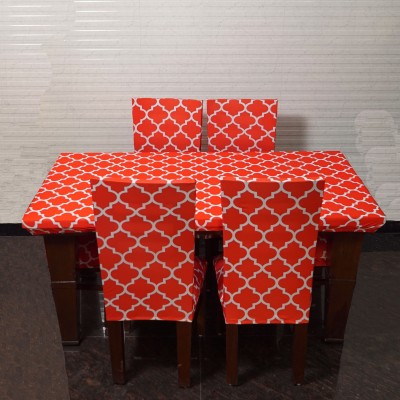 Eleganta Printed 4 Seater Table Cover(Pink, Polyester, Spandex)