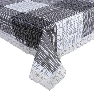 KUBER INDUSTRIES Self Design 6 Seater Table Cover(Gray, PVC)