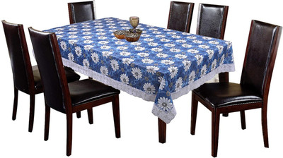 BHARAT RETAIL INC PVC 6 Seater Printed Table Cover(Blue)