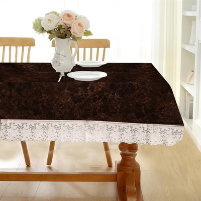 Casanest Checkered 12 Seater Table Cover(Dark Brown, Plastic)