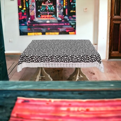 kashtu Embroidered 6 Seater Table Cover(Black, Polyester)