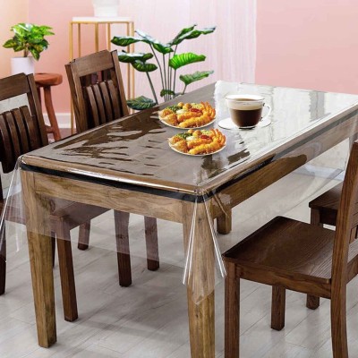 AG Leaf Solid 6 Seater Table Cover(Transparent, PVC)