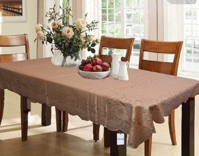 HOMESTIC Self Design 6 Seater Table Cover(Brown, Cotton)
