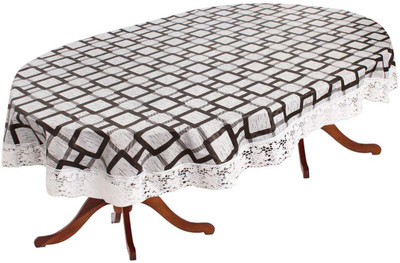 Bharta Retail PVC 6 Seater Printed Table Cover(Grey)