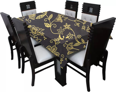 SLACXICO Printed 6 Seater Table Cover(Multicolor, PVC)