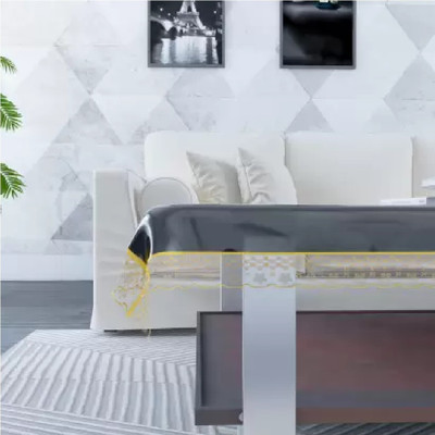CHANDER Solid 6 Seater Table Cover(Transparent, PVC)