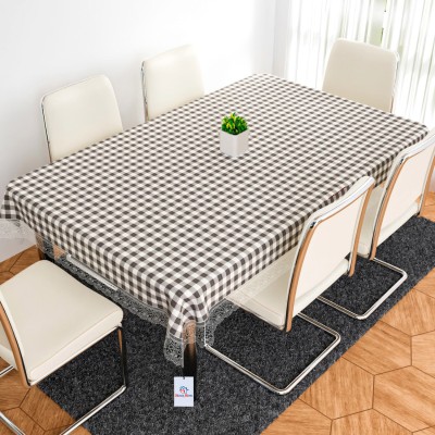 Heart Home Self Design 6 Seater Table Cover(Brown, PVC)