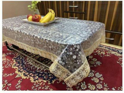 Shri Ganesh Handloom Self Design 6 Seater Table Cover(Gold, PVC)