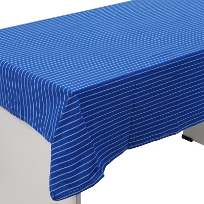 DI Home Tex Checkered 4 Seater Table Cover(Blue, Cotton)