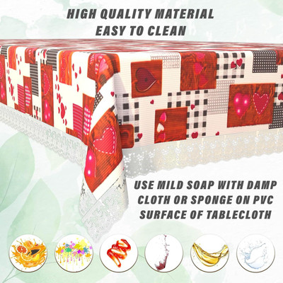 ZITIN Printed 2 Seater Table Cover(Multicolor, PVC)