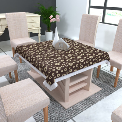 DECOLOGY Printed 2 Seater Table Cover(Multicolor, PVC)