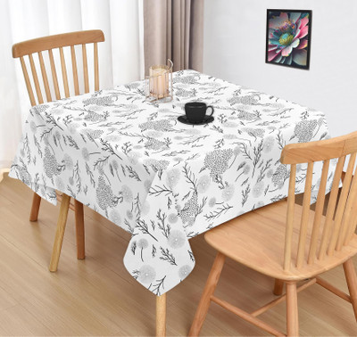 OASIS Cotton 2 Seater Printed Table Cover(Black)