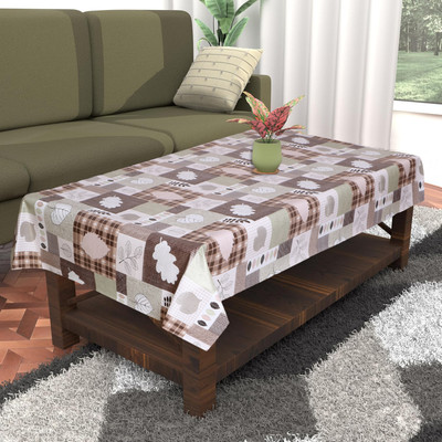 DPA Collection Printed 4 Seater Table Cover(Grey, PVC)