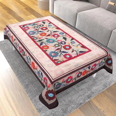 DARSHANAM WORLD Printed 4 Seater Table Cover(Beige, Polyester)