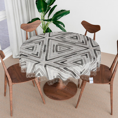 HOMESTIC Self Design 4 Seater Table Cover(Gray, PVC)