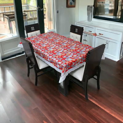 Mopak Decor Printed 2 Seater Table Cover(Red, Polyester)