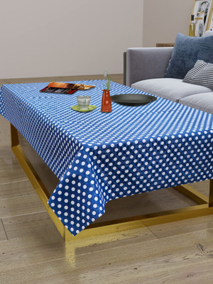 DPA Collection Checkered 4 Seater Table Cover(Blue, PVC)