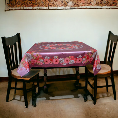 kashtu Embroidered 4 Seater Table Cover(Maroon, Polyester)