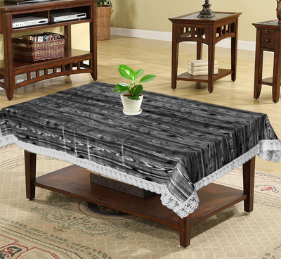 KUBER INDUSTRIES Printed 4 Seater Table Cover(Black, PVC)