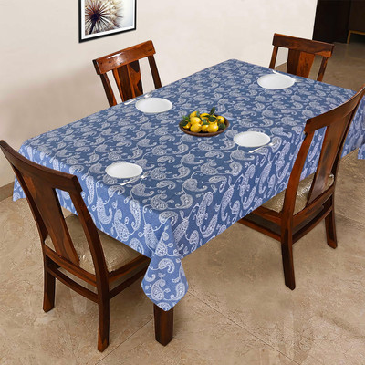 OASIS Paisley 4 Seater Table Cover(Blue, Cotton)
