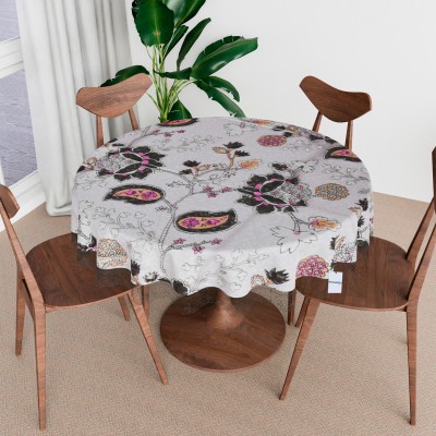 HOMESTIC Floral 4 Seater Table Cover(Black, PVC)